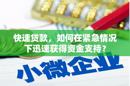 舞阳快速贷款，如何在紧急情况下迅速获得资金支持？