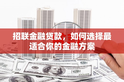舞阳招联金融贷款，如何选择最适合你的金融方案