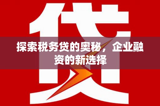 舞阳探索税务贷的奥秘，企业融资的新选择