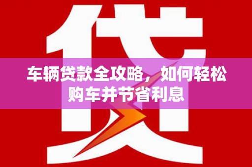 舞阳车辆贷款全攻略，如何轻松购车并节省利息