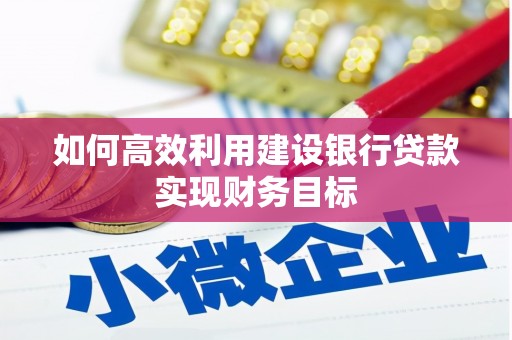 舞阳如何高效利用建设银行贷款实现财务目标