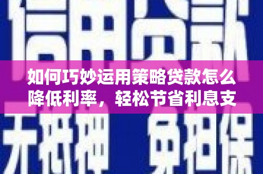 舞阳如何巧妙运用策略贷款怎么降低利率，轻松节省利息支出