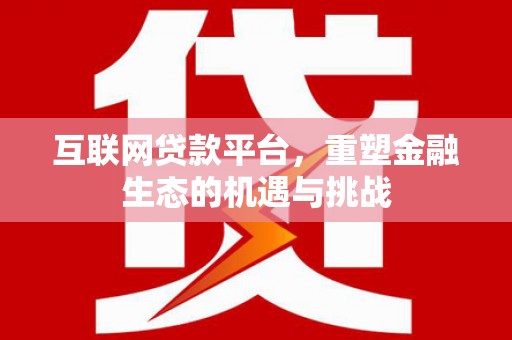 舞阳互联网贷款平台，重塑金融生态的机遇与挑战