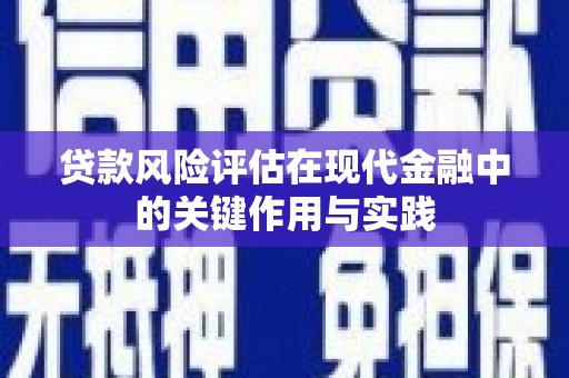 舞阳贷款风险评估在现代金融中的关键作用与实践