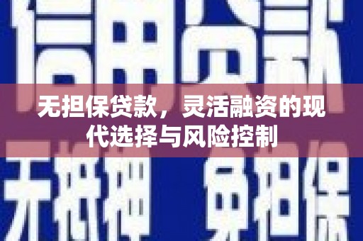 舞阳无担保贷款，灵活融资的现代选择与风险控制
