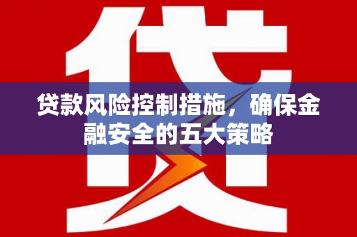 舞阳贷款风险控制措施，确保金融安全的五大策略