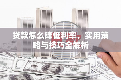 舞阳贷款怎么降低利率，实用策略与技巧全解析